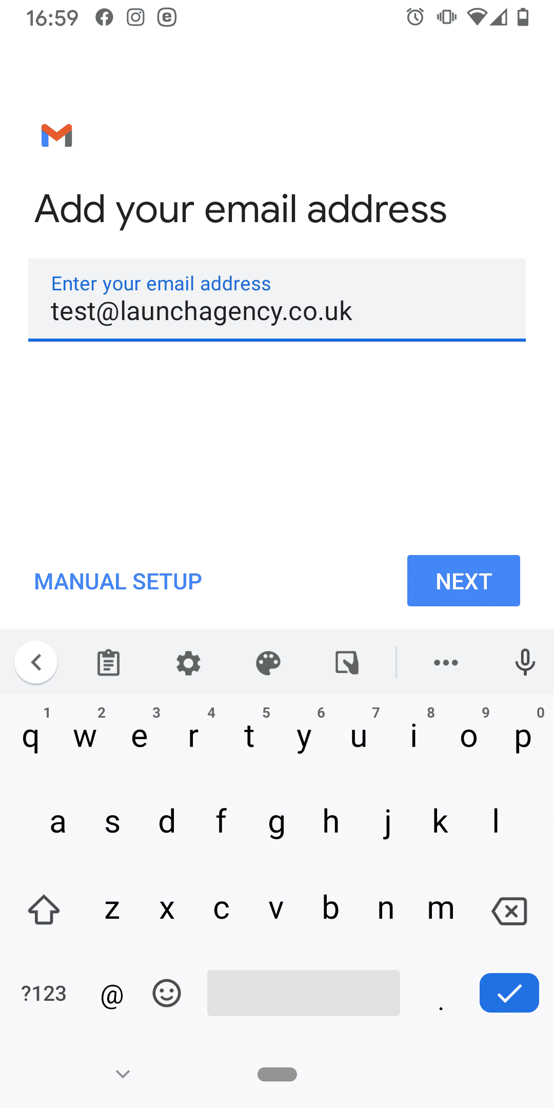 add email address android
